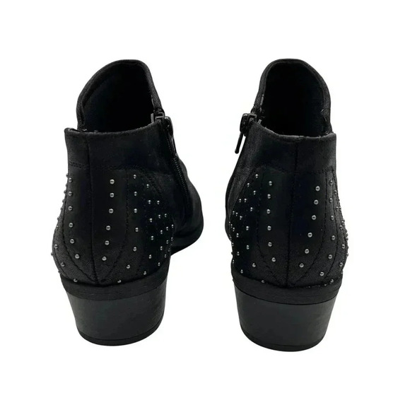 BareTraps Gericka Black Boots Studded Women 8.5M Pointed Toe Ruching  Booties - Picture 5 of 15